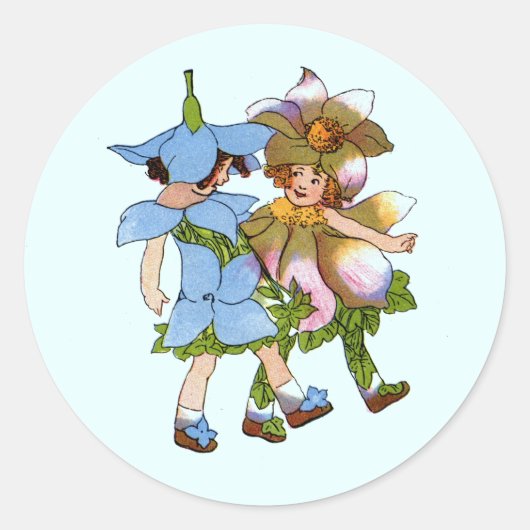 Anemones en Bluets Ronde Sticker (Voorkant)