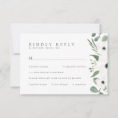 Anemones & Eucalyptus with Meal Choice Wedding RSV RSVP Kaartje (Voorkant)