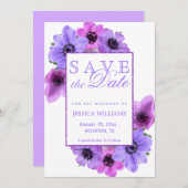  Anemones Floral Birthday Save The Date (Voorkant / Achterkant)