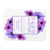 Anemones Floral Birthday Save The Date Magneet (Horizontaal)