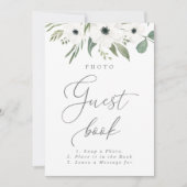 Anemones Sage & Dusty Eucalyptus Gastenboek teken Kaart (Voorkant)