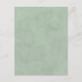 Anemones Sage & Dusty Green Eucalyptus Weddenschap Informatiekaartje (Achterkant)