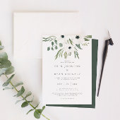 Anemones Sage & Dusty Green Eucalyptus Weddenschap Kaart