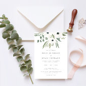Anemones Sage & Dusty Green Eucalyptus Wedding Inv Kaart
