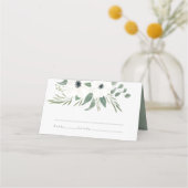Anemones Sage & Eucalyptus Weddenstabel Plaatskaartje (Voorkant)