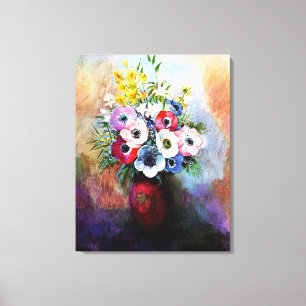 Anemones - schilderij van Odilon Redon, Canvas Afdruk