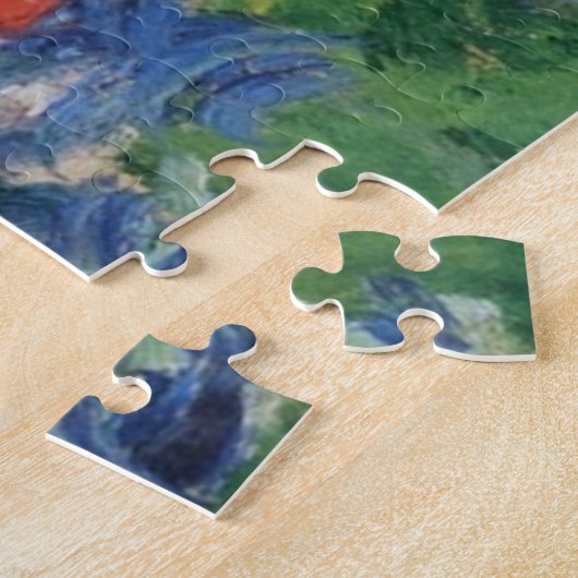 Anemones & Tulieren in een blauwe Vase Monet Fine  Legpuzzel (Zijkant)