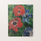 Anemones & Tulieren in een blauwe Vase Monet Fine  Legpuzzel (Verticaal)