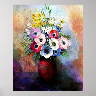 Anemones van Odilon Redon Poster