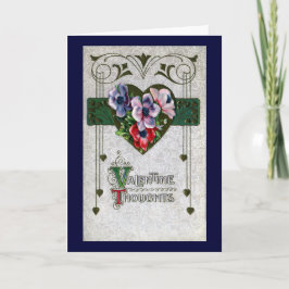 Anemones Vintage Valentine Feestdagen Kaart