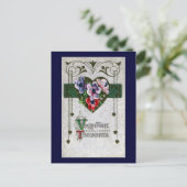 Anemones Vintage Valentine Feestdagenkaart (Staand voorkant)