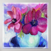 anemonroze en paars poster (Voorkant)