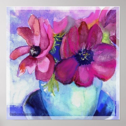 anemonroze en paars poster (Voorkant)