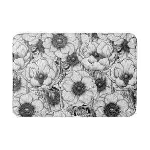 Anemontuin in zwart-wit badmat