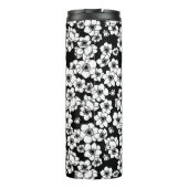 Anemoon Bloem Zwart en Wit Thermosbeker (Achterkant)