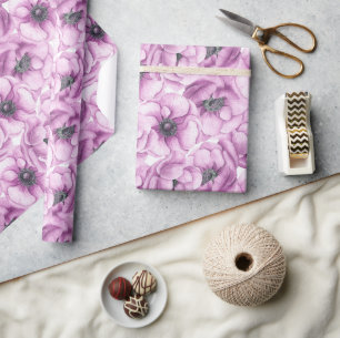 Anemoon bloemen watercolor patroon cadeaupapier