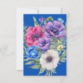 Anemoon Bloemige Trouwreceptie Insteekkaart Kaart (Achterkant)