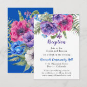 Anemoon Bloemige Trouwreceptie Insteekkaart Kaart (Voorkant / Achterkant)