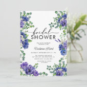 anemoon | Blue Bridal Shower Uitnodiging (Staand voorkant)