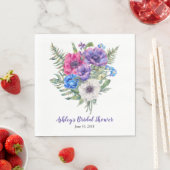 Anemoon Bouquet Gepersonaliseerd Vrijgezellenfeest Servet (Insitu)