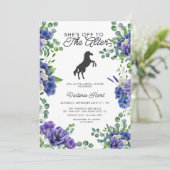 Anemoon | Derby | Blauwe Bruidsdouche Uitnodiging (Staand voorkant)