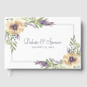 Anemoon en Lavendel | Paars Groen Crème Tuin Gastenboek (Voorkant)