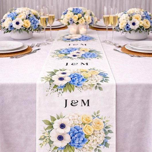 Anemoon Hydrangea Bloem Bruilofts Monogram Stof