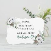 Anemoon met de hand geschilderd zal je mijn bruids kaart (Staand voorkant)