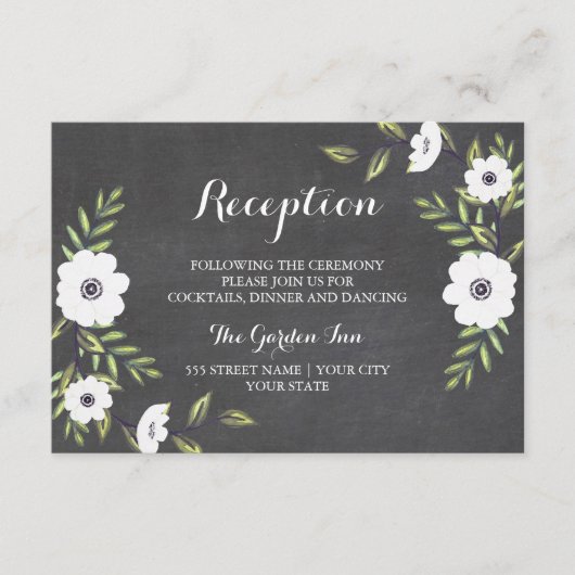 Anemoon met schoolbord geschilderd - Ontvangstkaar Informatiekaartje (Voorkant)