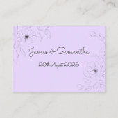 Anemoon op Bleke Lavendel Flat Place Card Plaatskaartje (Achterkant)