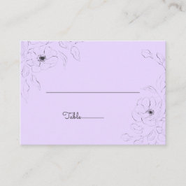 Anemoon op Bleke Lavendel Flat Place Card Plaatskaartje