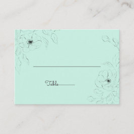 Anemoon op Bord Mint achtergrond Flat Place Card* Plaatskaartje