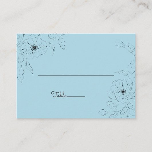 Anemoon op een Bleke blauwe achtergrond ~ Flat Plaatskaartje (Voorkant)