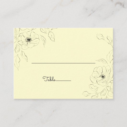 Anemoon op een Crème achtergrond Vouwkaart* Plaatskaartje (Voorkant)