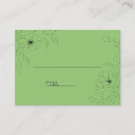 Anemoon op een Pistache achtergrond Flat Place Car Plaatskaartje (Voorkant)