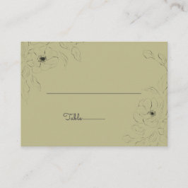 Anemoon op een Sage achtergrond Flat Place Card* Plaatskaartje