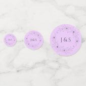 Anemoon op Licht Lila Foto Bruiloft Confetti (Achterkanten)