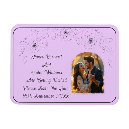 Anemoon op licht Lila Magneet (Horizontaal)