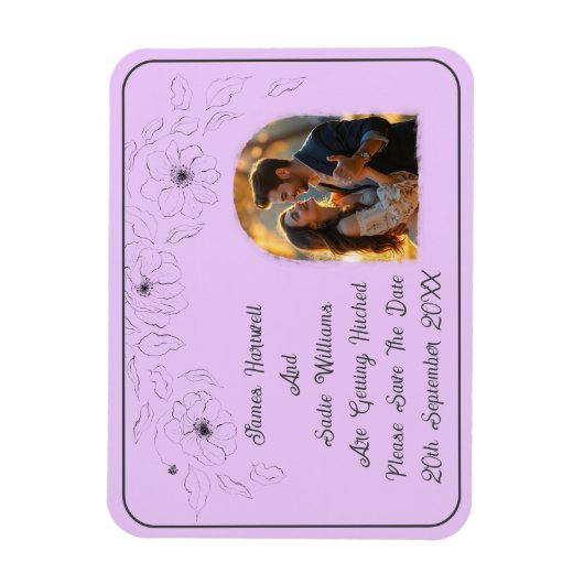 Anemoon op licht Lila Magneet (Verticaal)