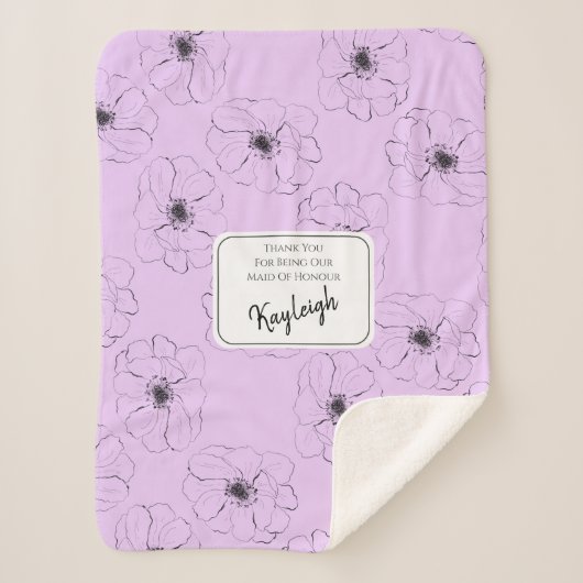 Anemoon op licht Lila Sherpa Deken (Voorkant)