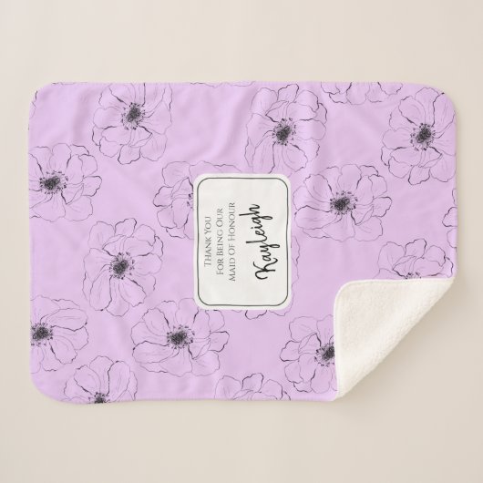 Anemoon op licht Lila Sherpa Deken (Voorkant (horizontaal))