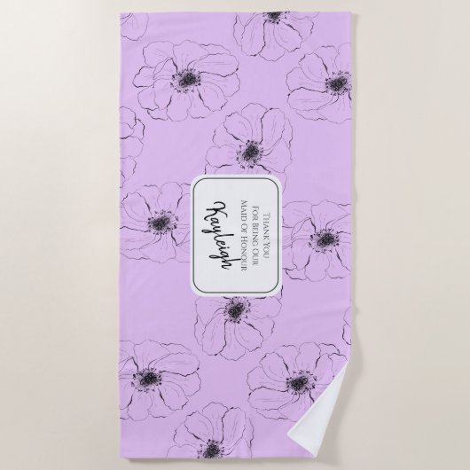 Anemoon op licht Lila Strandlaken (Voorkant)