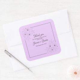 Anemoon op Licht Lila Vierkante Sticker