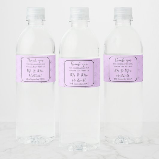 Anemoon op Licht Lila Water Fles Label~ Waterfles Etiket (Flessen)