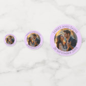 Anemoon op lichte Lila foto bruiloft Confetti (Voorkanten)