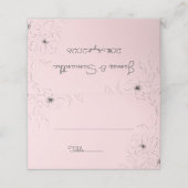 Anemoon op lichtroze gevouwen plaatskaart plaatskaartje (Buitenkant ongevouwen)