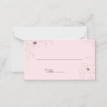 Anemoon op lichtroze gevouwen plaatskaart