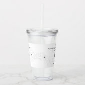 Anemoon op wit acryl drinkbeker (Voorkant)