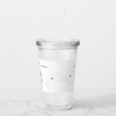 Anemoon op wit acryl drinkbeker (Achterkant)