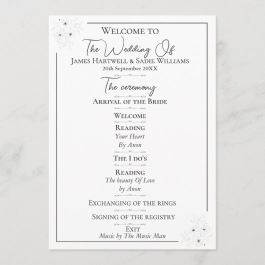 Anemoon op wit programmakaart (Voorkant)